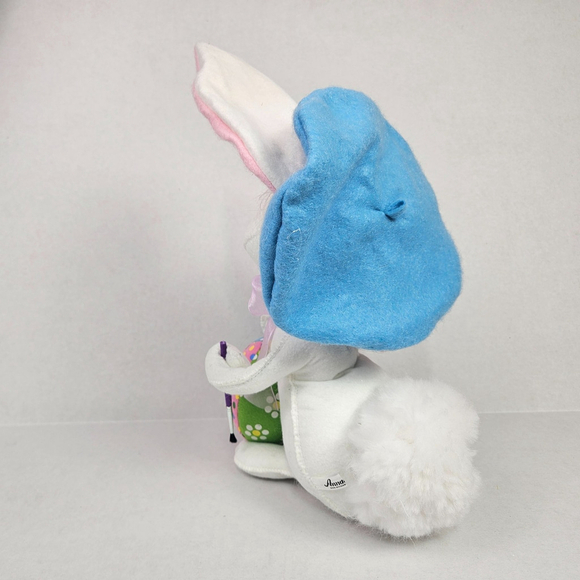 Annalee Artist Easter Bunny With Brush and Egg Blue Beret 2014 Whimsical Rabbit - Picture 7 of 15